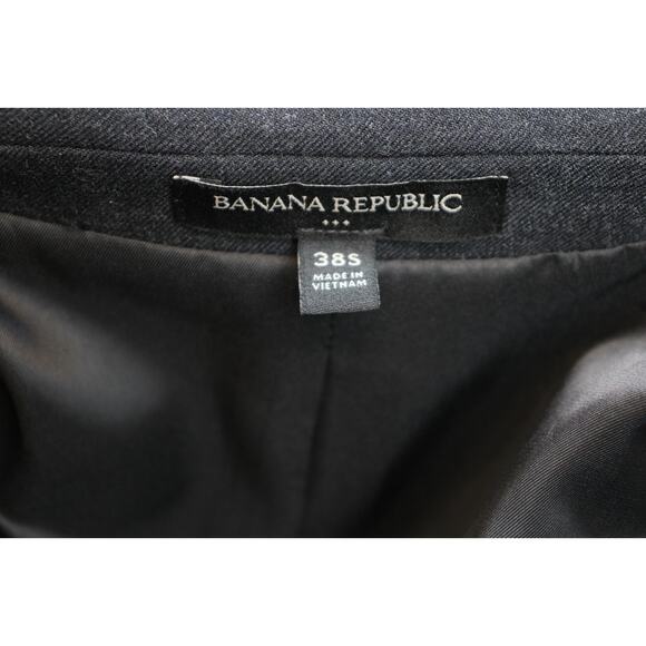 Banana Republic Blazer Mens 38S Gray Wool Blend 2 Buttons Notch Label - Picture 6 of 10